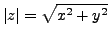 $\displaystyle \vert z\vert= \sqrt{x^2+y^2}$